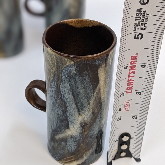 Vintage Stoneware Drip Glaze Pottery Espresso/Coffee Cup/Mug Set Caffe D… - Picture 9 of 9